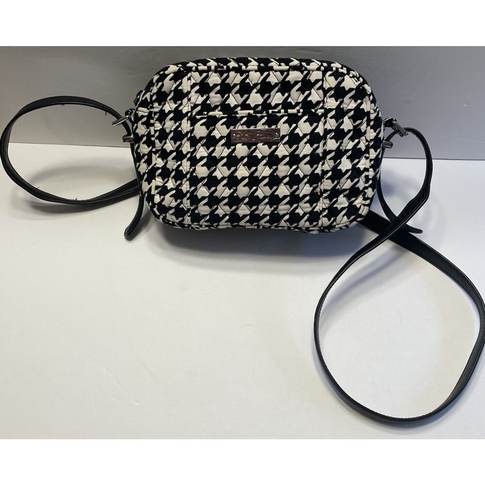 Vera Bradley Be Colorful Black White Houndstooth Crossbody Black Strap Only